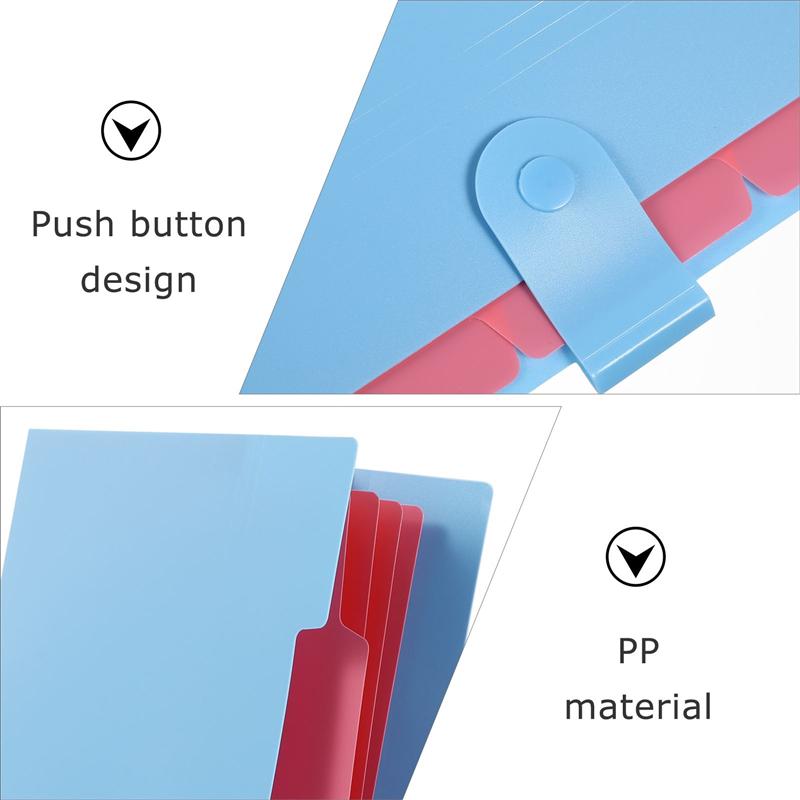 4pcs A4 Pocket Multi-layer Practical Accordion Folders File Organizers Expanding File Folders