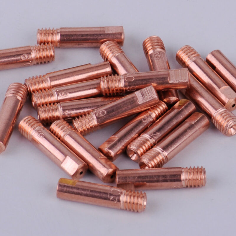 Practical 20pcs 0.9 X 24mm MB-15AK MIG/MAG Welding Torch Contact Tip High Reliability Copper Gas Nozzle Parts