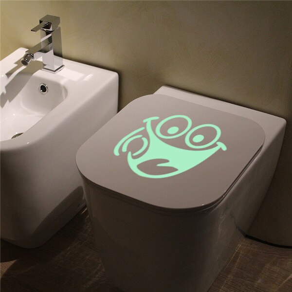 Luminoso WC 13 g pared baño pegatina impermeable signo de puerta que brilla en la oscuridad fluorescente póster pegatinas baño pegatinas de baño
