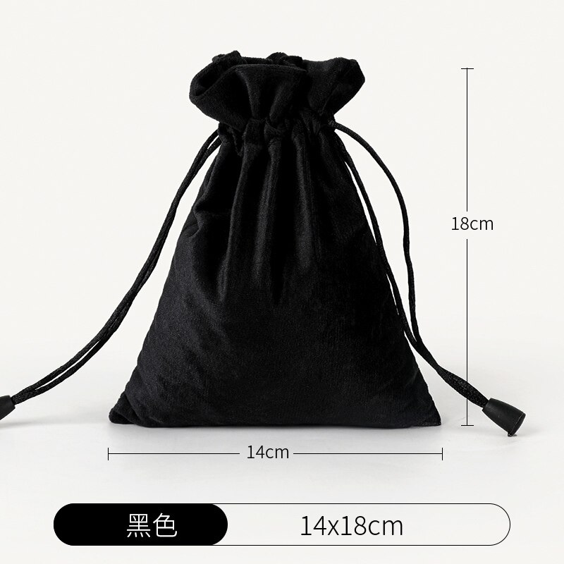 Velvet Drawstring Bags Wedding Partty Candy Bags Storage Packaging Bags Supplier: 14x18cm  black