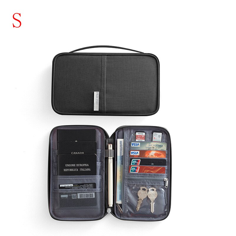 Waterproof Business card holder Passport package Credit Card ID Holders Wallets Travel Cardholder Card pack Clutch bags: black S