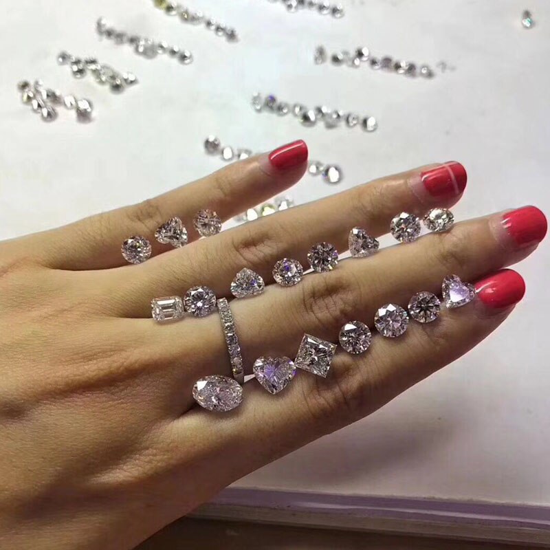 Factory price 0.7ct 5.7mm D color brilliant cut moissanite heart & arrow diamond Provence jewelry