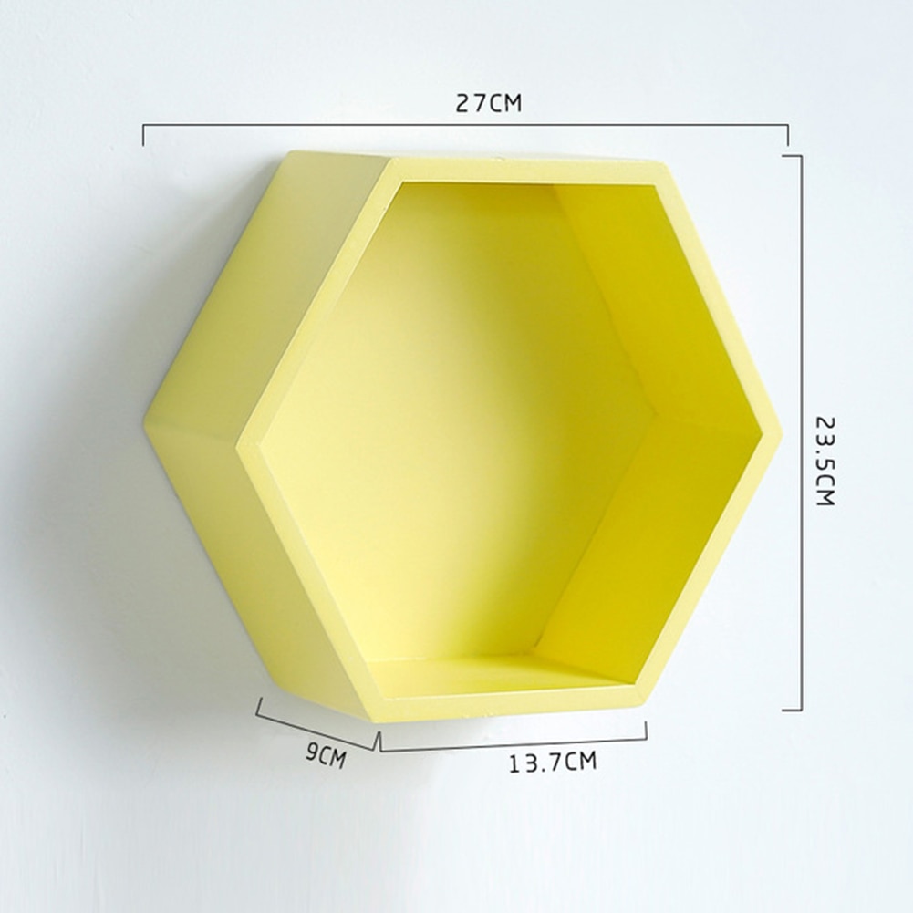 Décor mural pour bureau et maison | Style nordique, cadre Hexagonal en bois, pour livres jouets, étagère de rangement, pour décoration de maison, chambre d'enfant