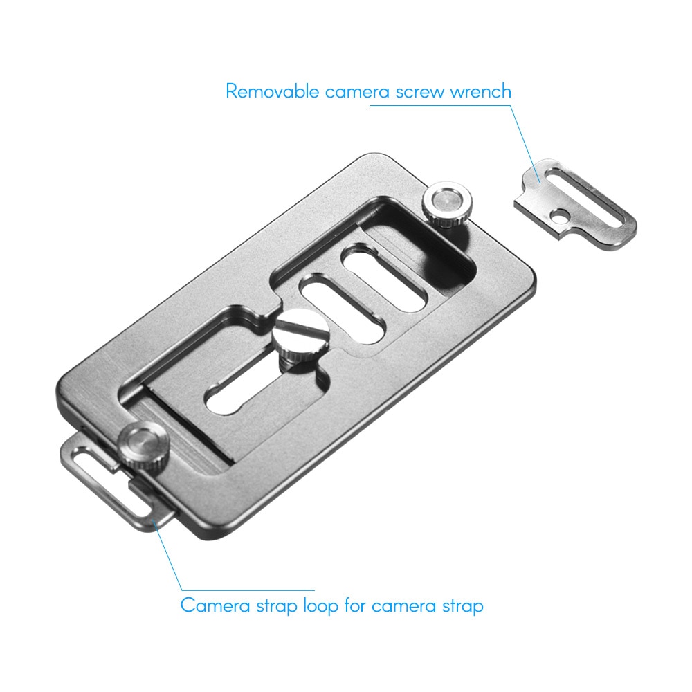 Andoer Universal Quick Release Plate With Camera Strap Loop Removable Camera Screw Wrench For Arca Swiss Standard Tripod