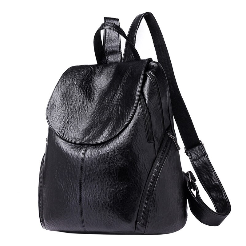 Anti Theft Backpack Women Shoulder School Bag For Teenage Girls Nylon Female Zipper Backpack Ladies Casual Book Bag: black C