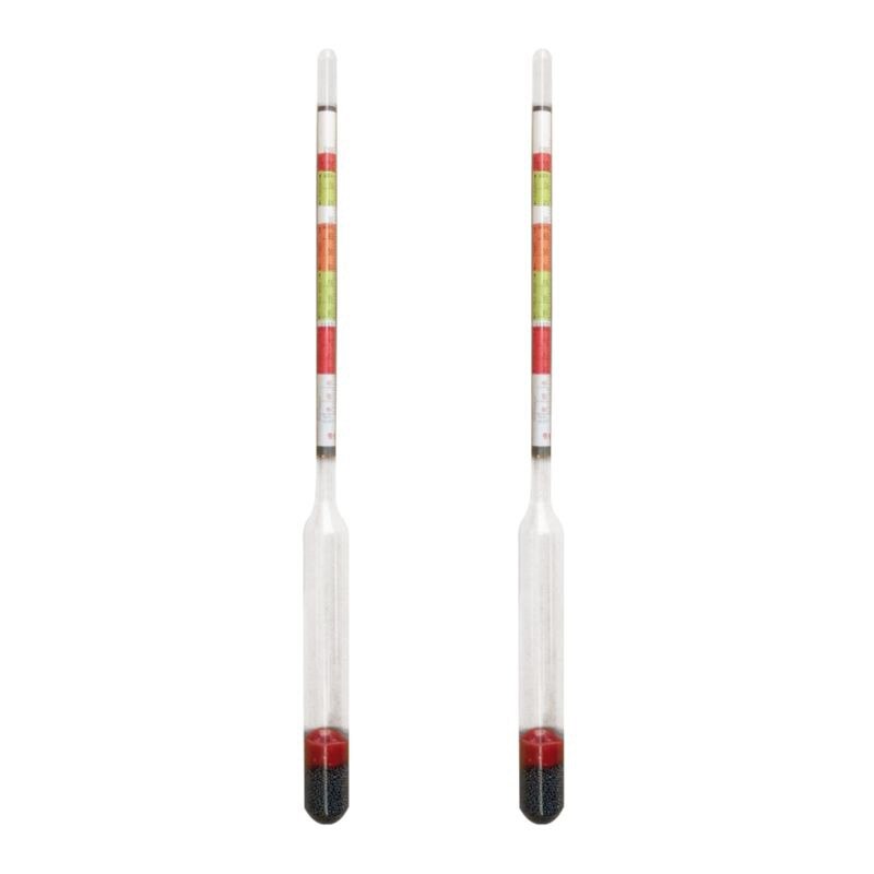 2Pcs Triple Scale Hydrometer Self Brewed Wine Sugar Meter for Home Making Beer: Default Title