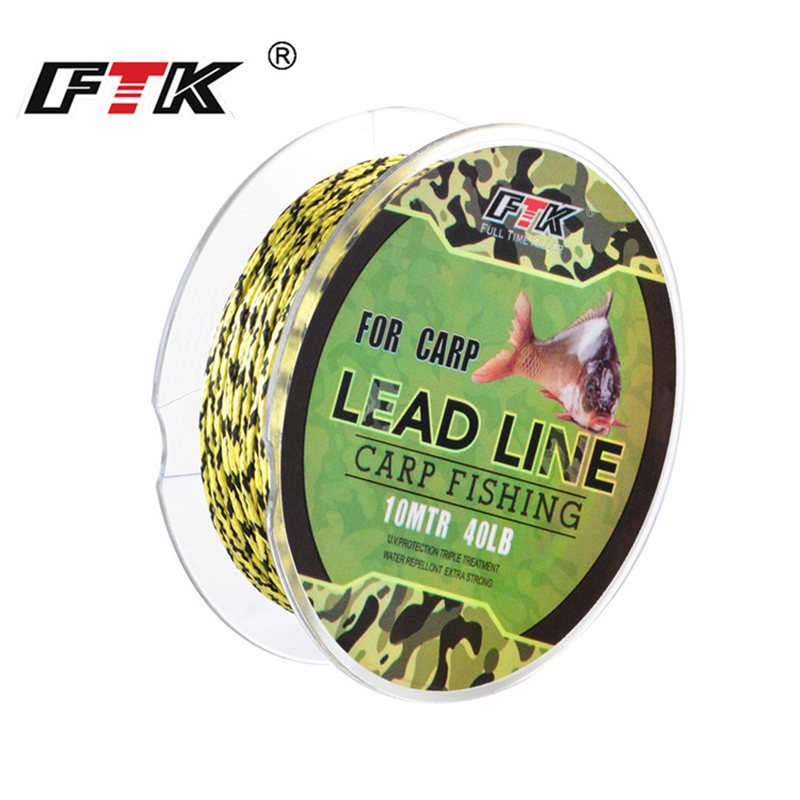 FTK 10M Fishing Line Lead Line 12 Strands Braided Fishing Line 20LB-60LB Fishing Thread Fishing Group Line for Carp