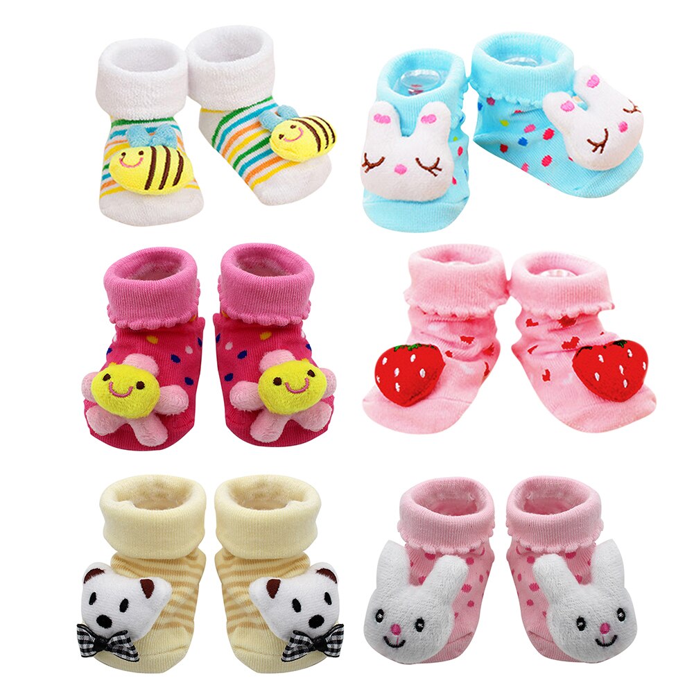 6 Paare/los Neugeborenen Baby Socken Herbst Frühling Junge Mädchen Baumwolle Gestreiften Socken freundlicher Winter warm Dicken Zubehör Für 0-18 monate: b / S  0-6 months