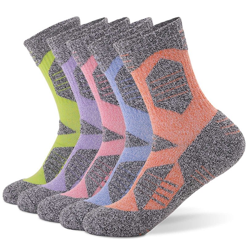 Ladies Outdoor Hiking Running Hiking Socks Mid-tube Sports Socks-pink Green Purple Orange Sky Blue Pink M(35-38)/L(39-42)