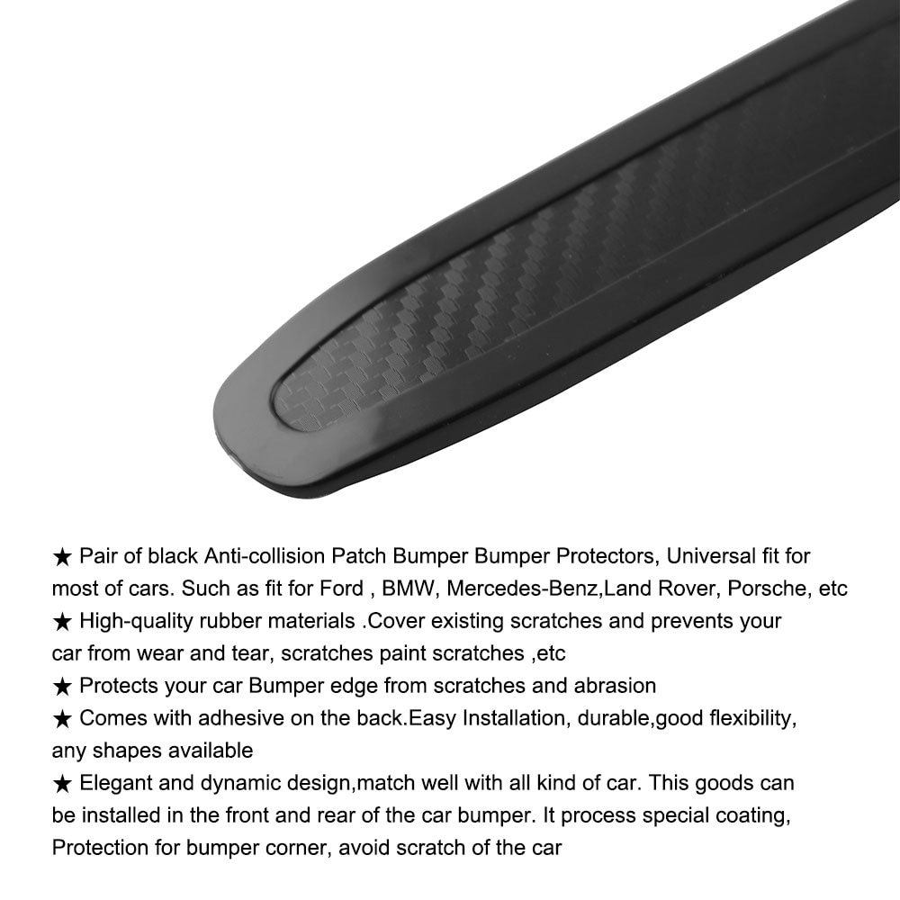 Car Bumper Patch Bumper Prevents Scratches Anti-collision Protector Strips Decoration 2pcs for Universal Car