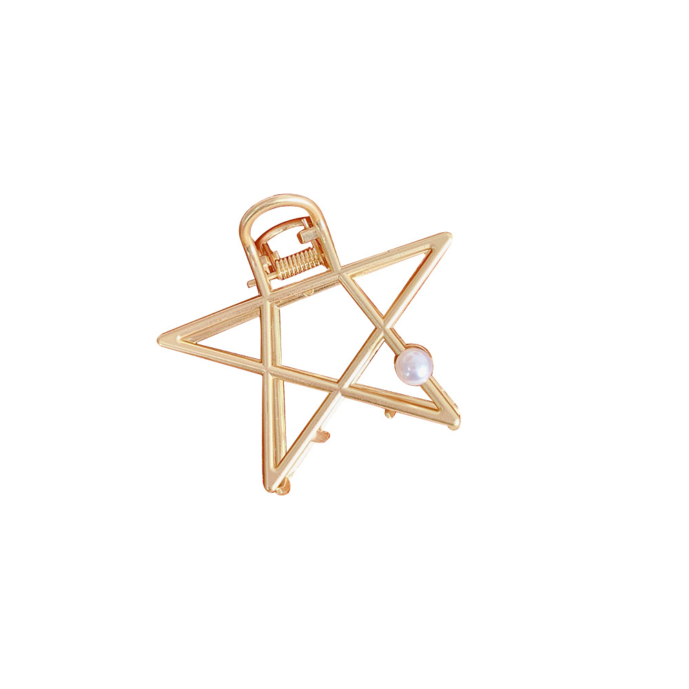 Las mujeres pelo Clips hueco tiburón pulpo Clip geométrica horquilla con perlas gran elegancia broche para peluquerías accesorios para el cabello