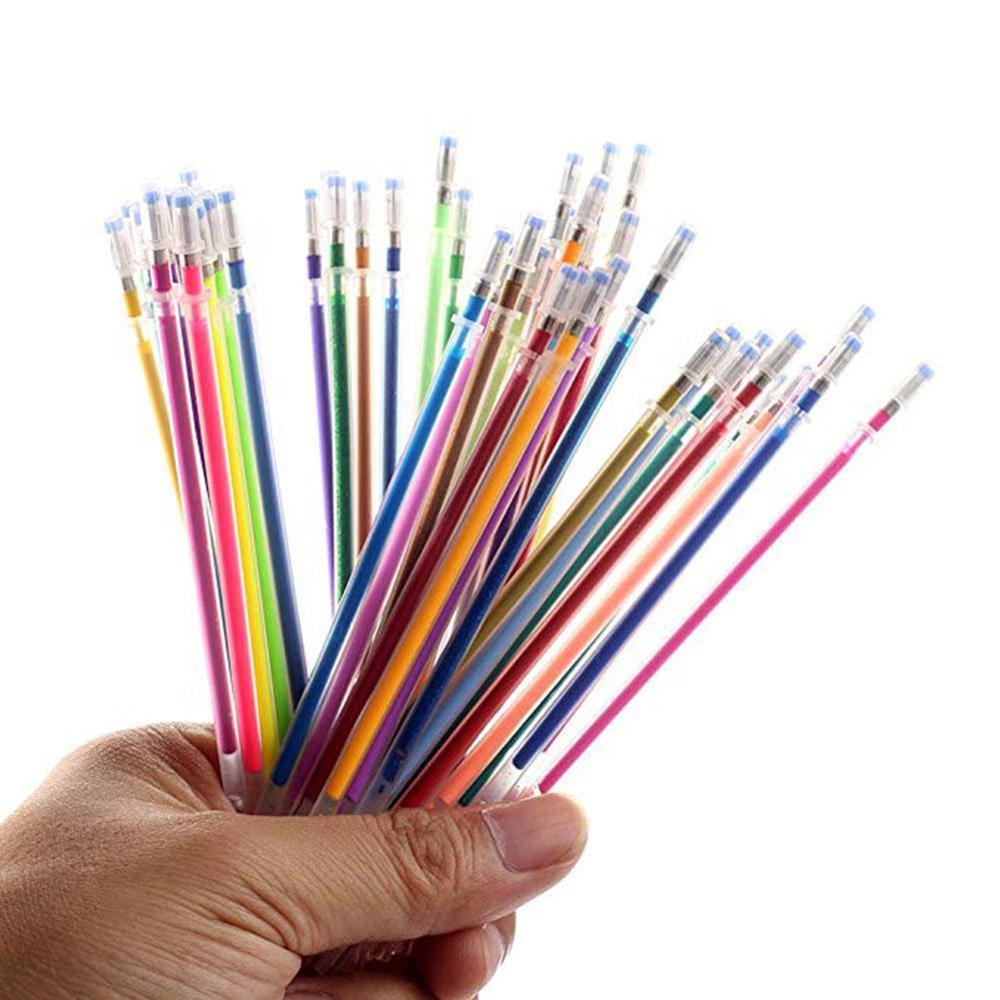 Gel pen refill 48 farve gel farver gel blyanter multi malerier farvet sæt refills farvet kerne gel pen taske blæk u1 d 3: Default Title