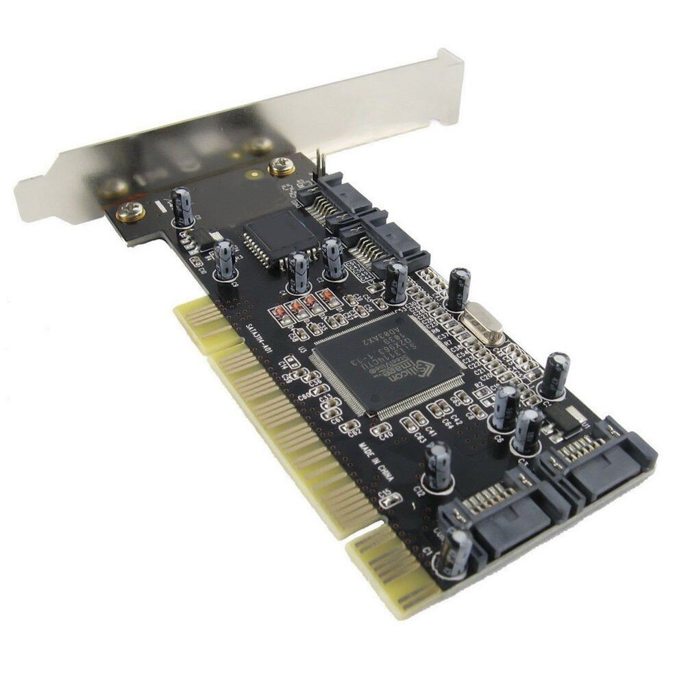 PCI To SATA Controller Adapter Card Converter For Desktop PC Easy Apply Plug -swappable Stable 4 Ports Quick Internal Add On