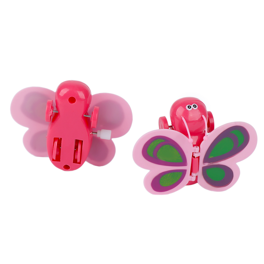 1 pieza Mini mariposa caminar juguetes divertido plástico forma de Animal alas viento-up juguete para niños color al azar
