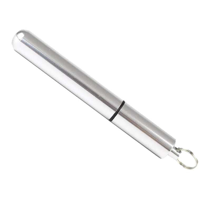 Vanntett Lommestikkerholder Ultralett Bærbar Paliteiro Titanlegering Pilleboks container: 86 x 11mm sølv
