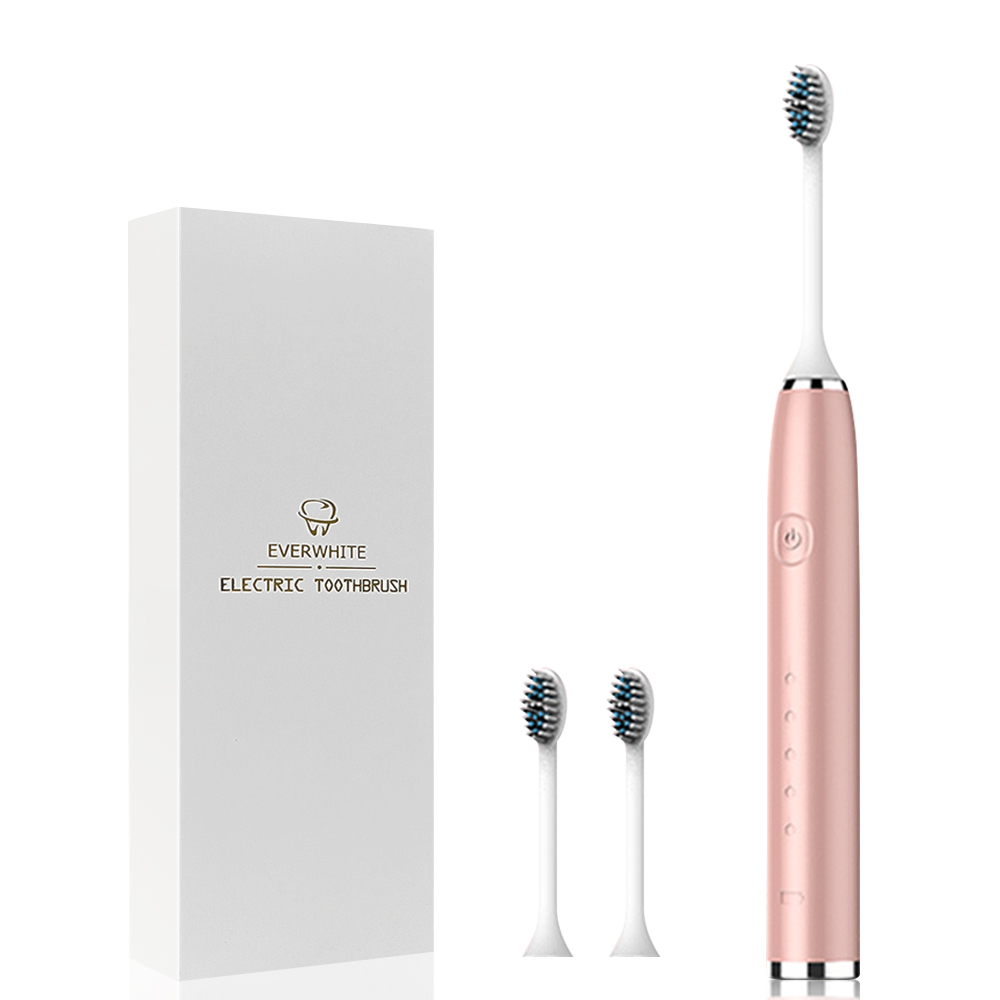 ZS-cepillo de dientes eléctrico sónico para adultos, dispositivo IPX7 recargable por USB, lavable, 5 modos, cuidado de las encías, con 8 cabezales de repuesto: A4O102-1