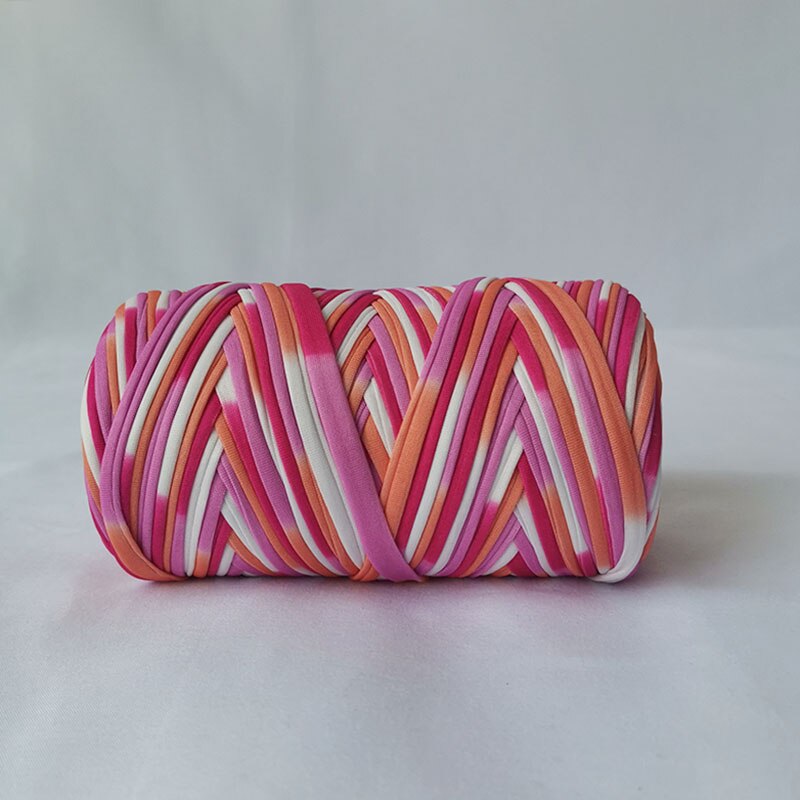 Tshirt Katoen Regenboog Garen Voor Breien Diy Zachte Wol Gehaakte Tas String Sectie Geverfd Gekleurde Weven Draad Puffy Chunky 300G: 12