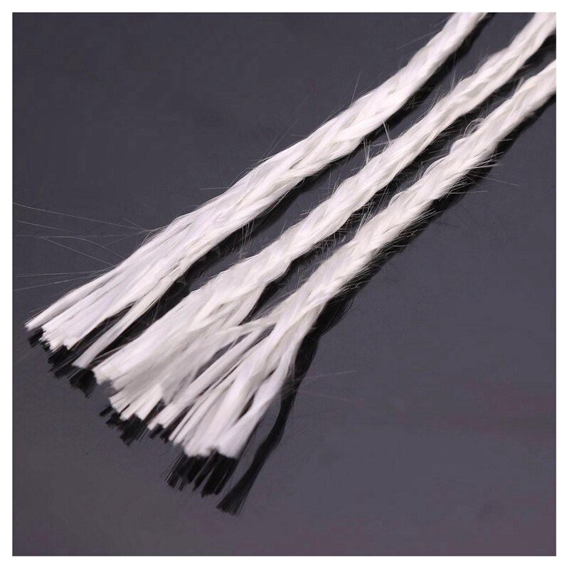 BMBY-9Pcs Glazen Buis Olie Lamp Lont Houder Adapter Met 4.7 Inch Ronde Katoenen Lont Wit