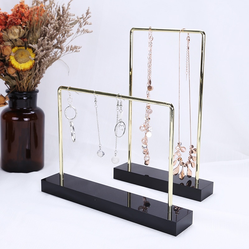 Acrilico dei monili del metallo del basamento mensola dell'organizzatore del supporto di visualizzazione per la collana del braccialetto accessori per capelli keychain gingillo della cassa del gancio