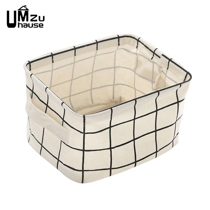 Katoen Linnen Dozen Cosmetische Make Organisatoren Flamingo Eenvoudige Magazijnbakken Home Office Organisatie Meisjes Bureau Tafel Fold Case: White