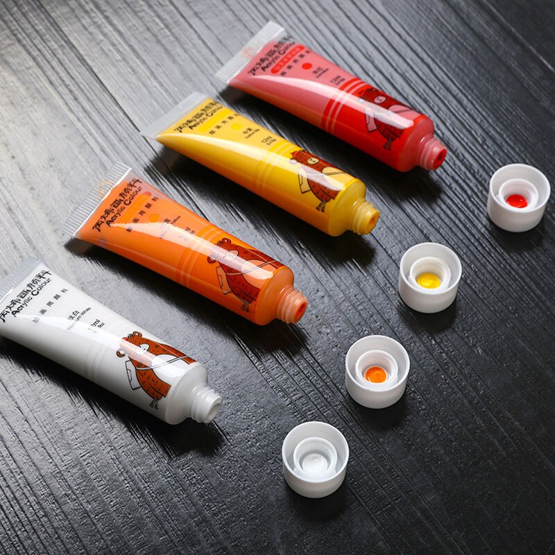 36/24/Color Acrylic Paint Set Beginner Drawing Brushes Watercolor Paints Diy Pebble Hand-painted Wall Painting Boxed Artist Kits