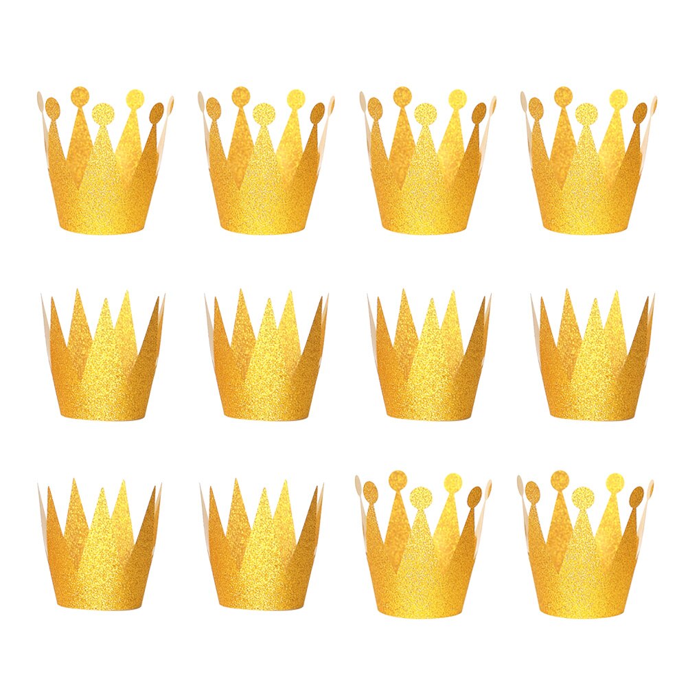 6Pcs Birthday Crown Hats Exquisite Glitter Chic Delicate Party Hats for Gathering Party Birthday: Golden 2