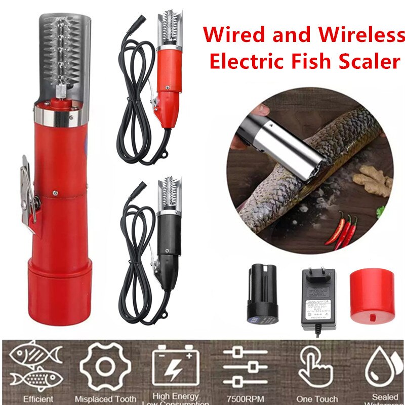 Raspador eléctrico de 120W y 220V para pesca, escalador de pesca, limpiador fácil de quitar peces, herramienta para mariscos, 4 estilos