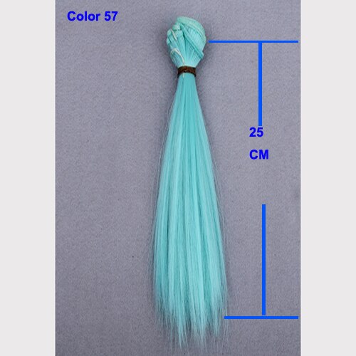 25 Cm Natural Color Heat Resistand High Temperature Doll Wigs Straight Thick Hair for 1/3 1/4 1/6 Bjd Fabric Art Doll Hair: Color 57