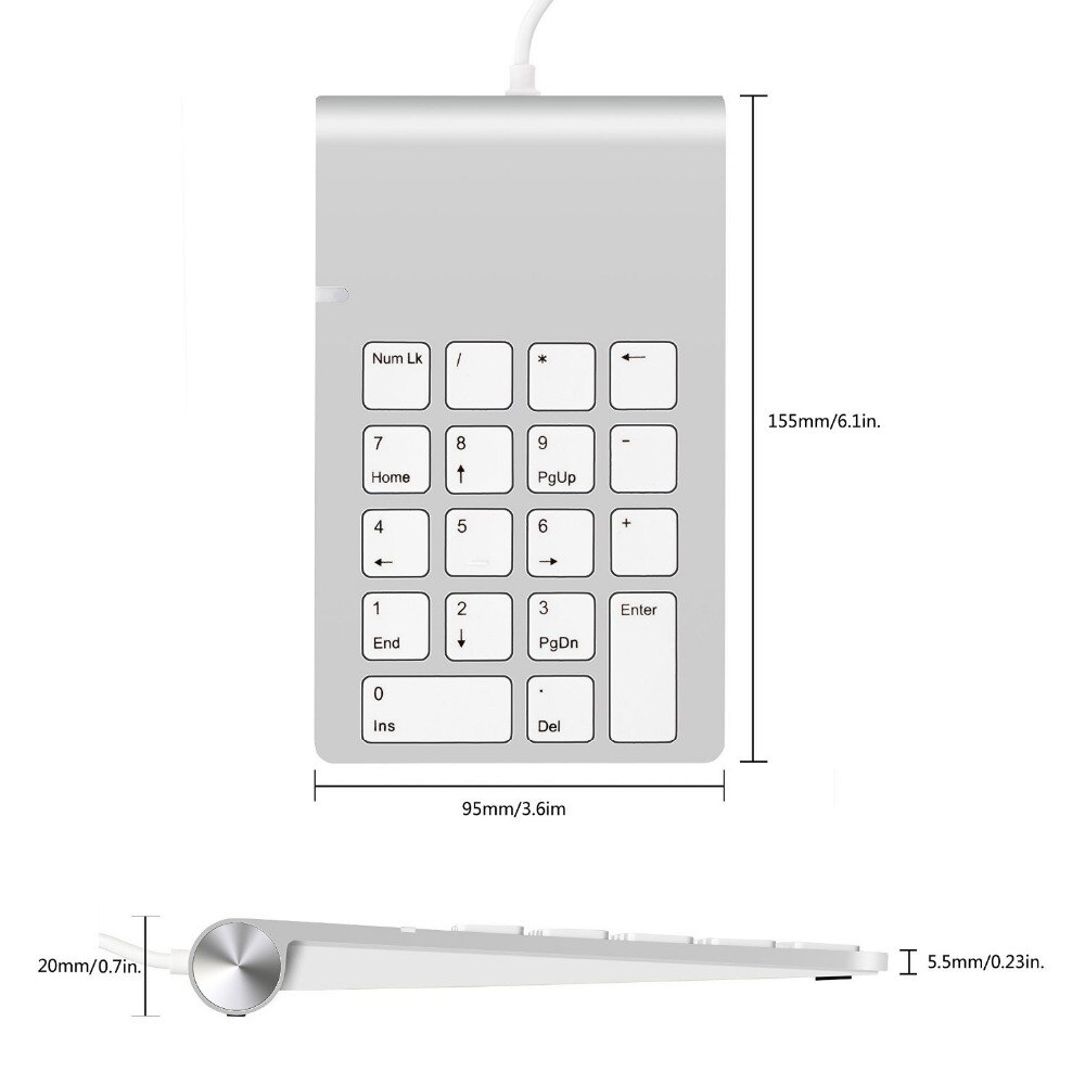 Bærbart usb numerisk tastatur ultratynt usb-tastatur minitastatur til imac/macbook luft/pro bærbar pc bærbar pc bærbar stasjonær