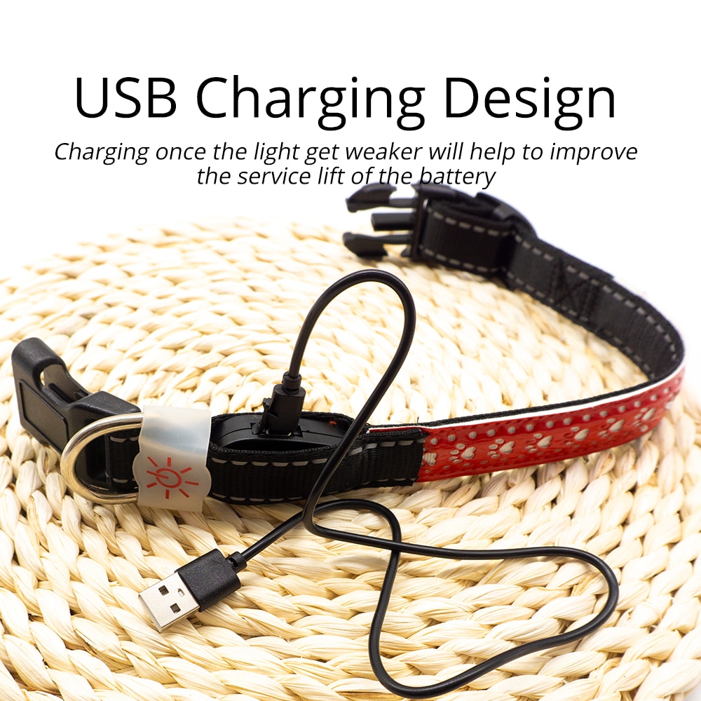 Självlysande mönster halsband för hundar halsband cool usb laddning led hund halsband anti-lost halsband roliga husdjur produkter