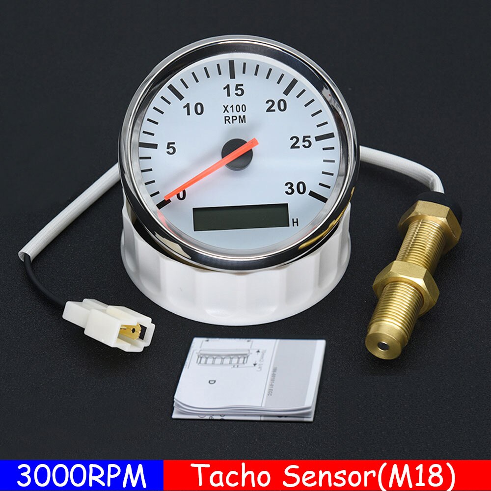 Tacómetro Digital para coche de gasolina diésel, medidor de RPM, 3K, 4K, 6K, 8K, RPM, 85mm: 3KRPM WS M18