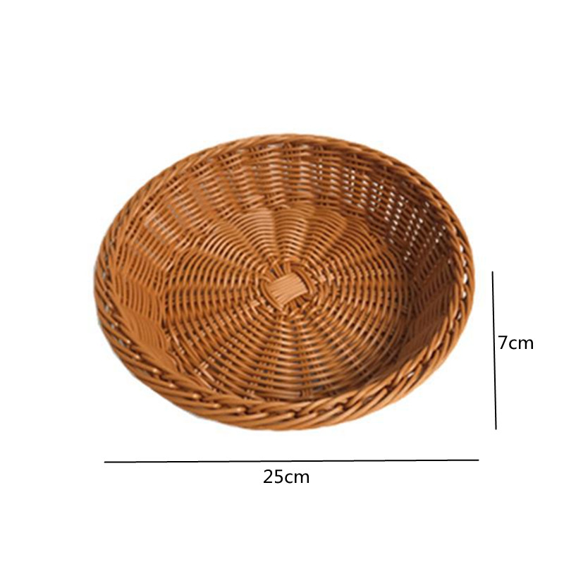 Oval Curved Rattan Wicker Woven Serving Baskets for Bread Fruit Vegetables Restaurant Serving Tabletop Display Rattan Basket: PURPLE