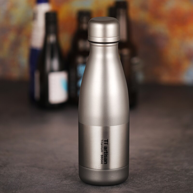 Titanium Licht Wandelen En Kamperen Fles Herbruikbare Lekvrij Ongeïsoleerde Titanium Water Kolf Coke Fles 550Ml Reizen Buiten
