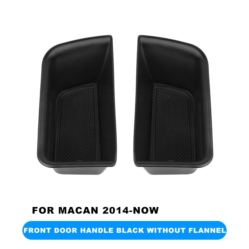 Rood Zwart Auto Interieur Deurklink Organizer Fluwelen Flanel Armsteun Opbergdoos Vat Voor Porsche Macan Auto Styling Accessoires: front door black