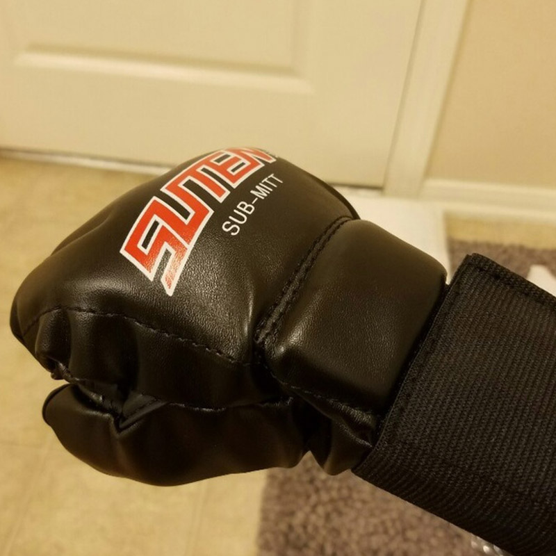 Guantes de boxeo de cuero Pu MMA Muay Thai, manoplas para entrenamiento, gimnasio y T8
