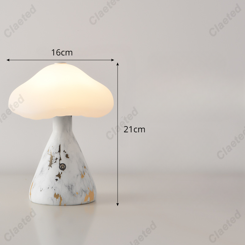 LED Pilz Nachtlicht Aufladen berühren-Schalter Nachttisch Lampe Schlafzimmer Kinderzimmer Schlaf Nacht lampe Raum dekoration: Blau