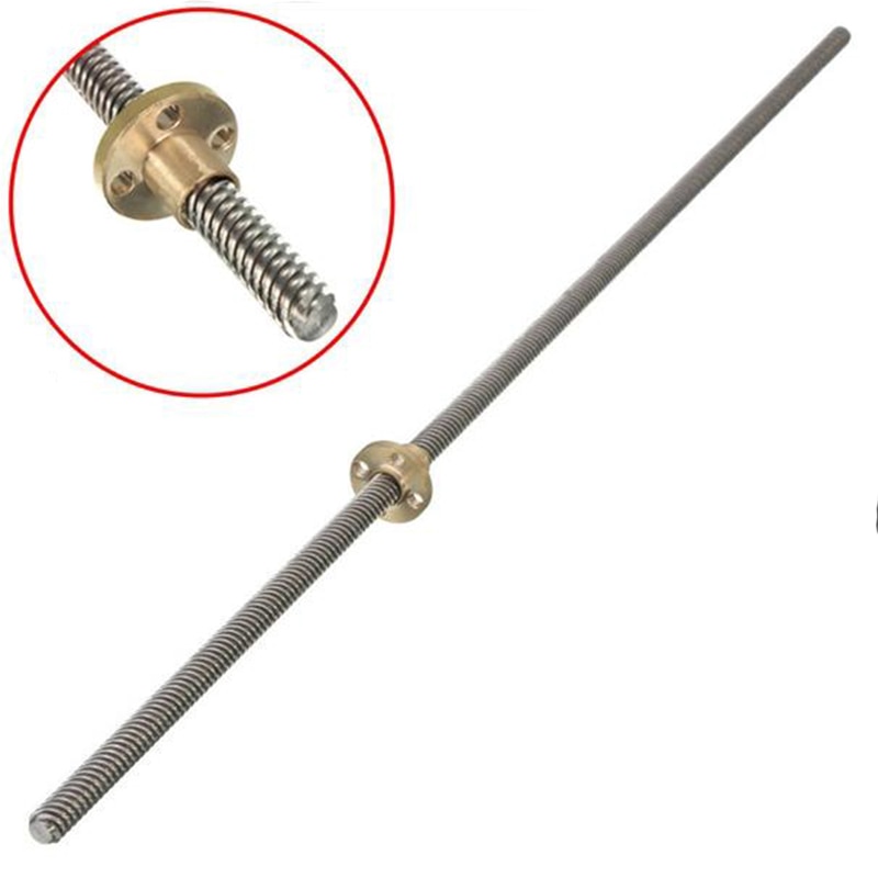 800mm Lead Screw 8mm Thread Lead Screw 2mm Pitch Lead Screw with Brass Nut For Stepping Motor Driving Guide Rail