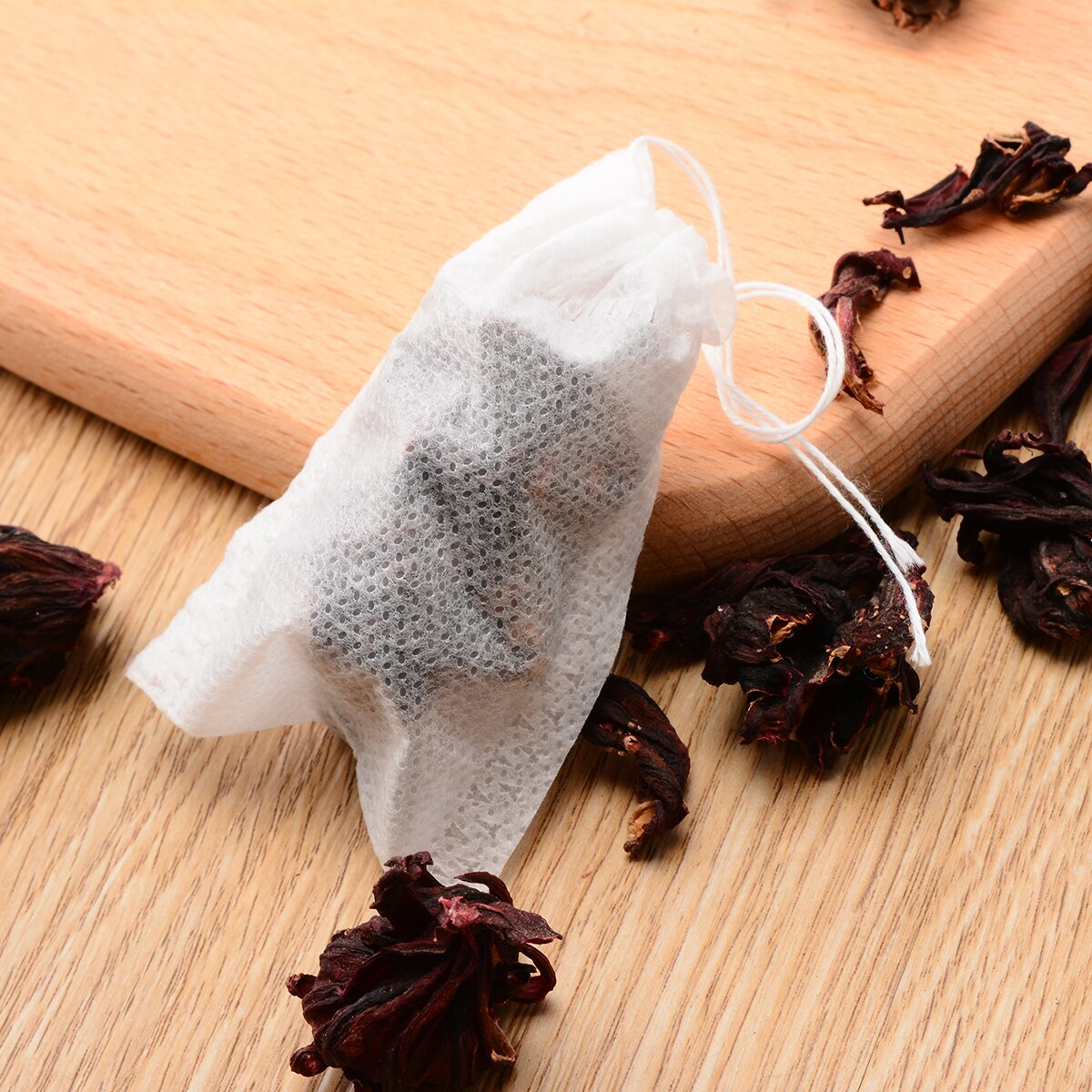100pcs Non-woven Fabrics Empty Tea Bags String Heat Seal Filter Paper Herb Tea Bags 55*70mm Tea Making Tool