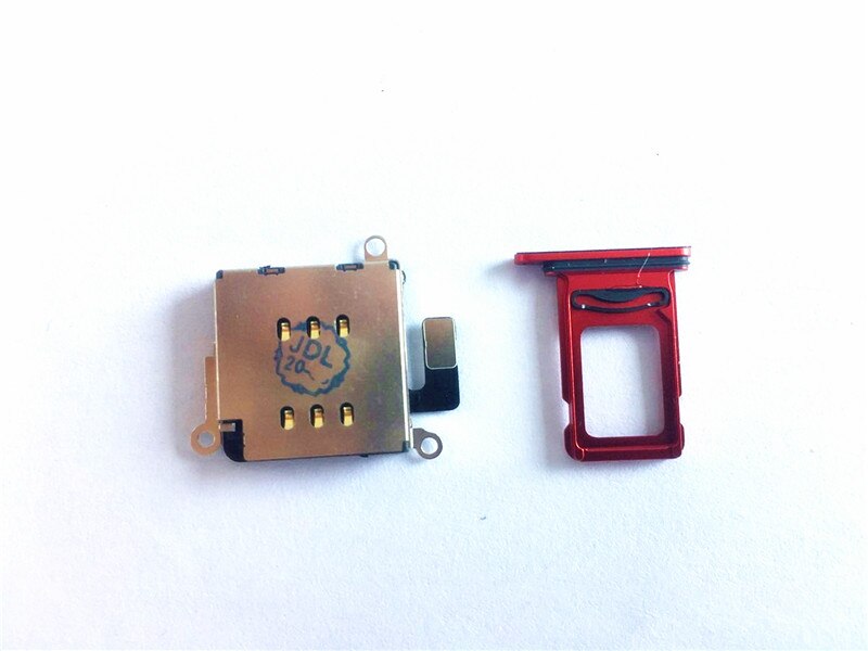 For iPhone 11 Dual SIM Card Reader flex cable +SIM Card tray Holder Slot Adapter Replacement: Red