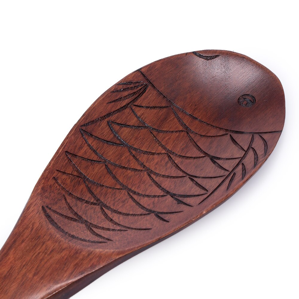 1 Pcs Vis Vorm Rijst Lepel Servies Keuken Houten Lepel Koken Tool