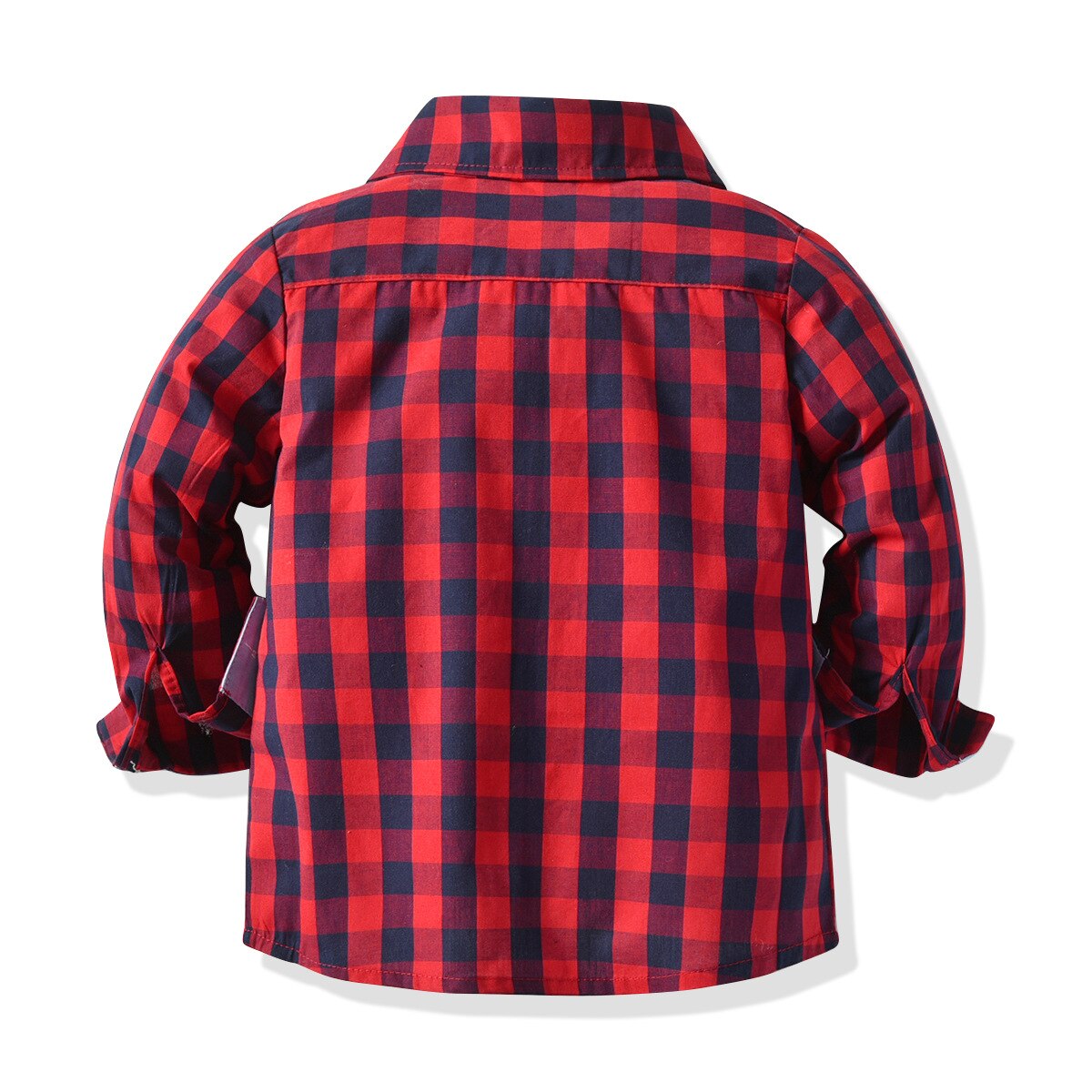 FOCUSNORM 0-6Y Herbst freundlicher Jungen Hemden + zur Seite fahren Mantel 2 stücke Plaid drucken Langarm Einreiher Spitzen + Strickjacke