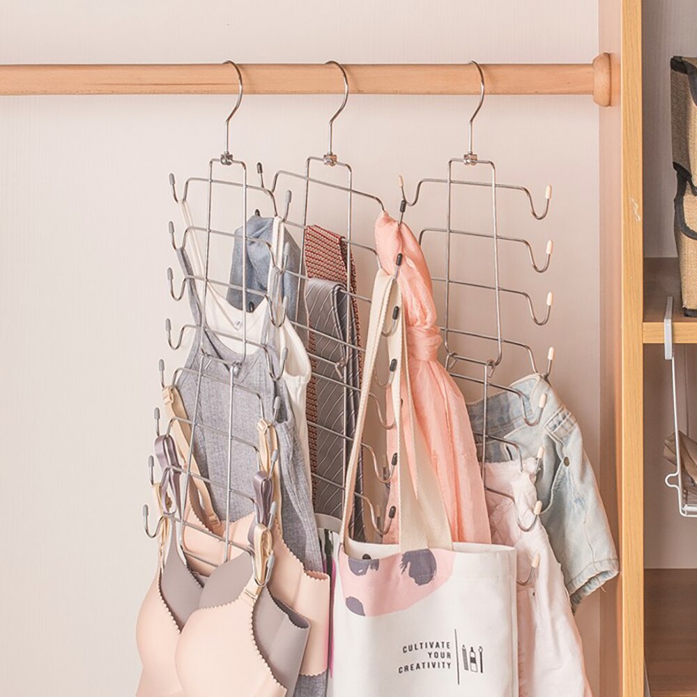Home Storage Hangers Magic Clothes Hanger Multi-Layer Underwear Hanger Folding Vest Drying Rack Multifunction Clothes Hangers