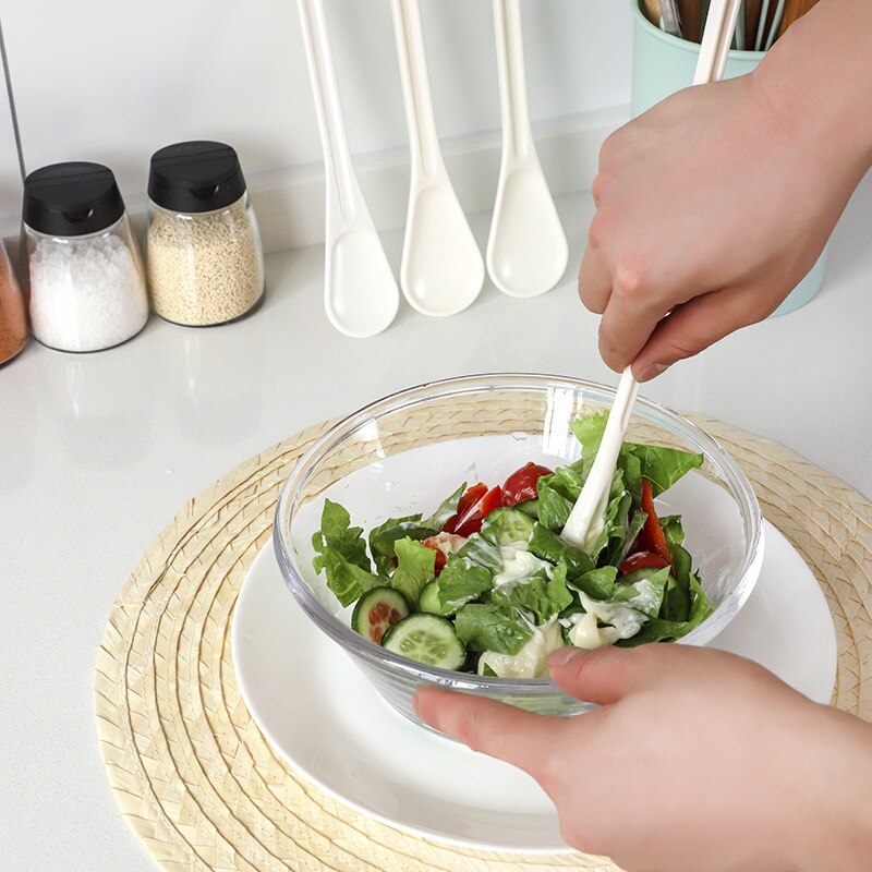 Multi-function Salad Stirring Spoon Long Handle Ice Cream Dessert Spoons Eco-Friendly PP Jam Stirring Spoon Kitchen Tableware