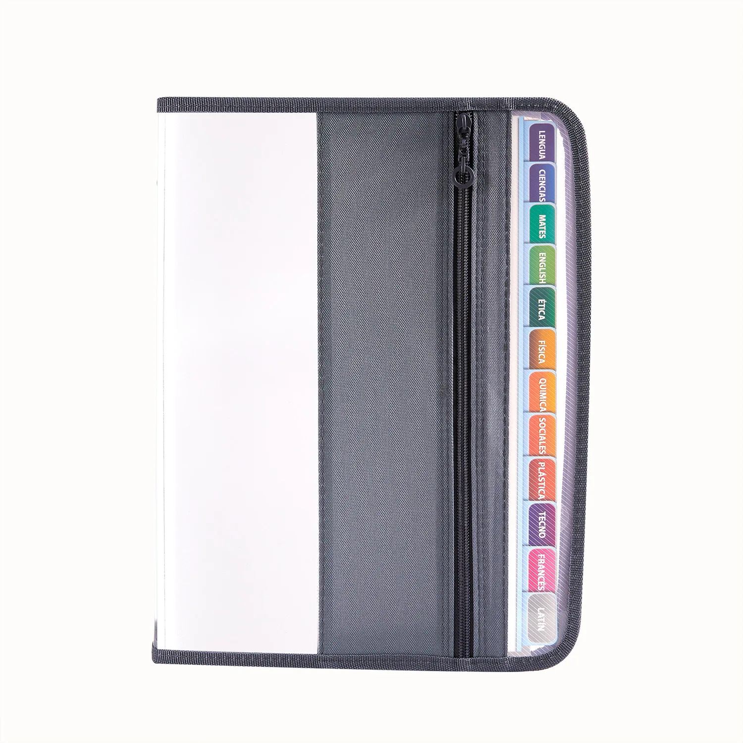 Accordion File Organizer with Safe Zipper, 13 Pocket Expanding File Folder with Front Pencil Pouch, School Office Supplies: Light Grey