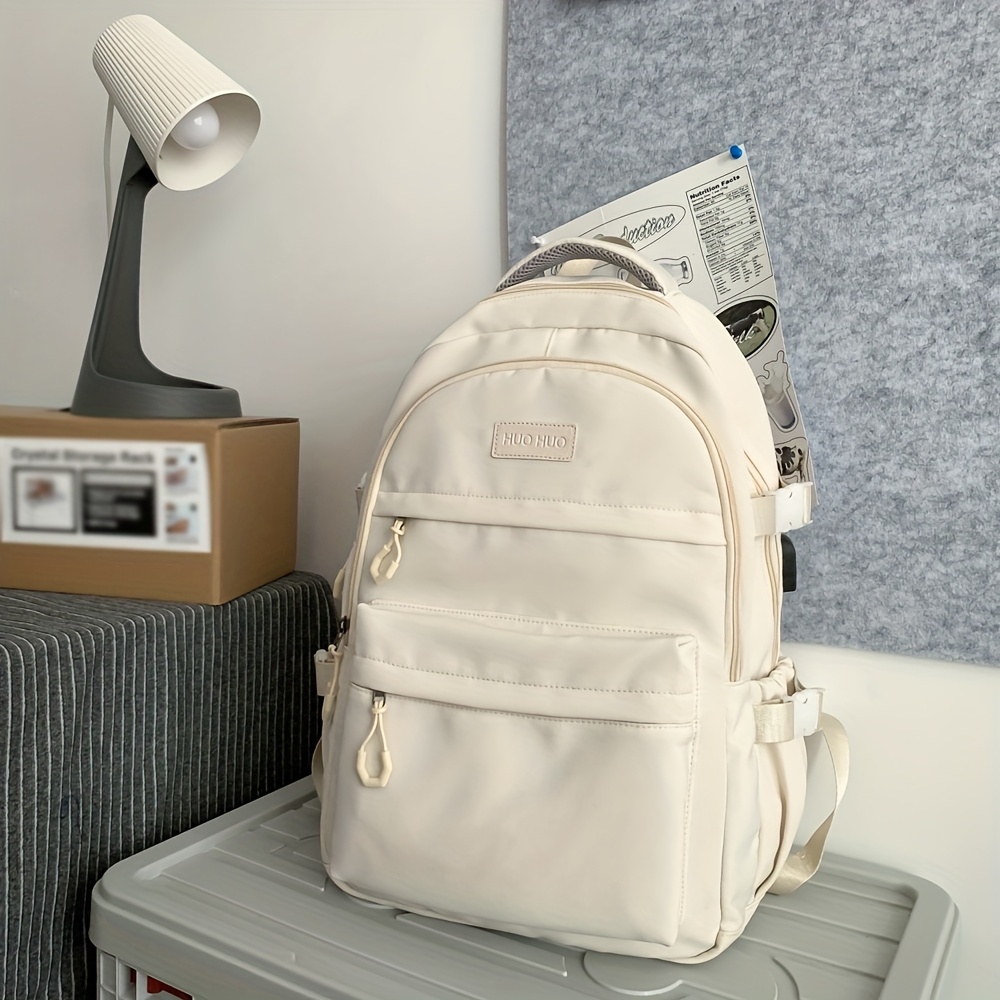 Backpack for Male Middle School Students, High School Students, Large Capacity College Students, High School Students, Computer: WHITE