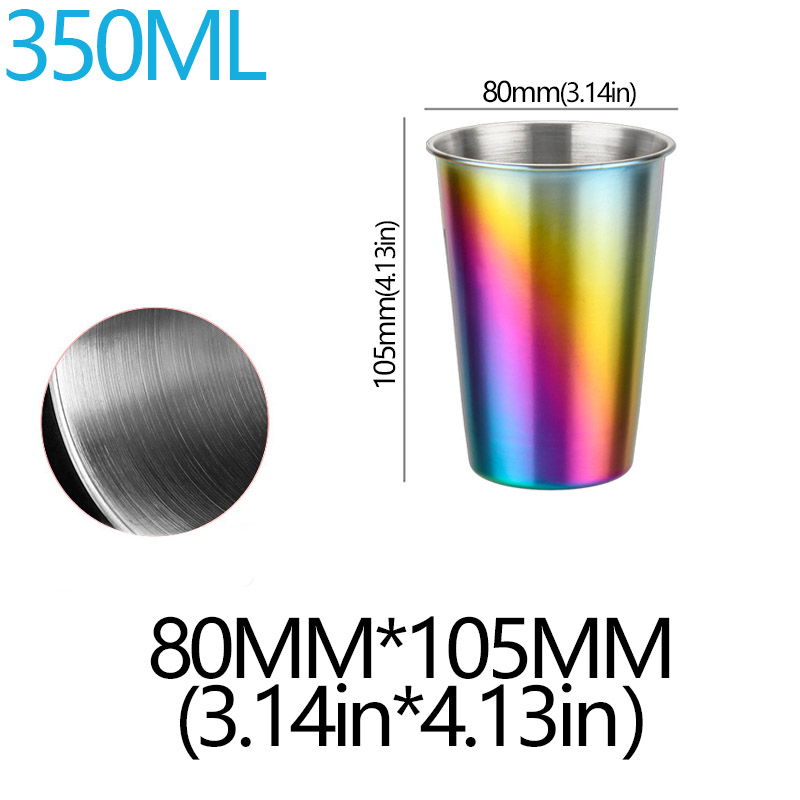 350/500ml Stainless Steel Cups Household Office Bar Kitchen Drinks Coffee Tumbler Tea Drinking Beer Mug Metal Travel Drink Cup: Brown