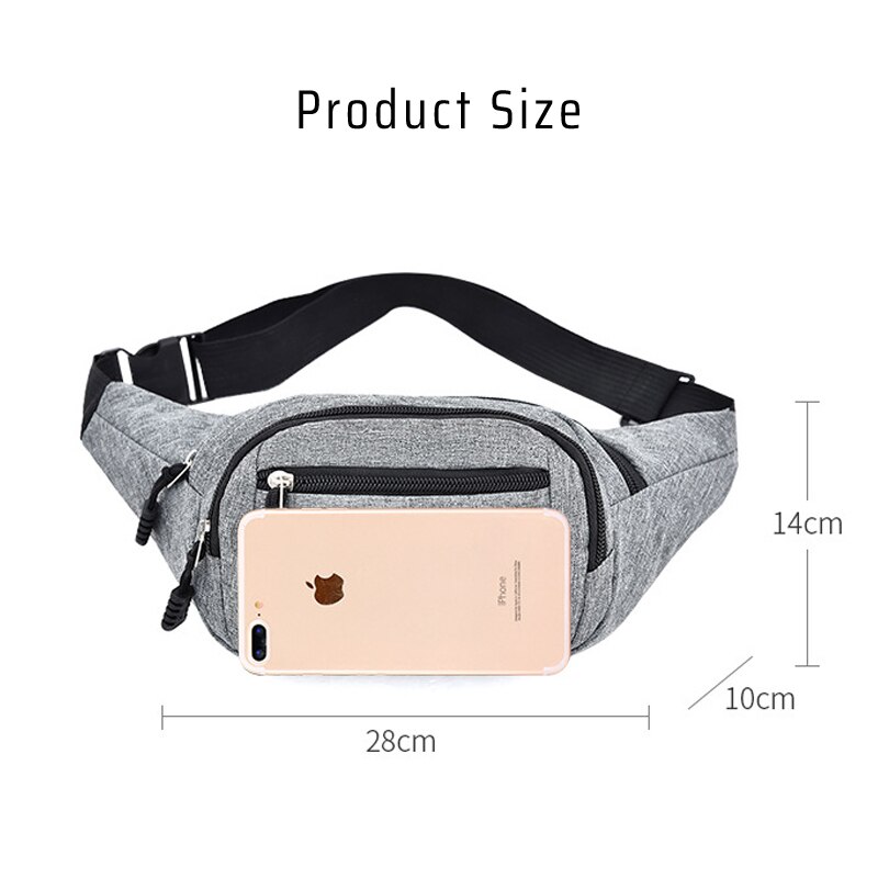 Waterproof Waist Bag Man Fanny Pack For Women Casual Large Capacity Outdoor Sports Oxford Black Red Purple Mobile Chest Bag 579