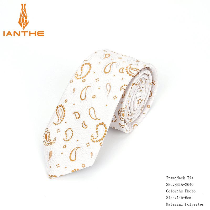 Herre slips smalle slips 6cm klassiske paisley slips til mænd formel business bryllup jakkesæt halstøj jacquard vævede slips: Ia2640