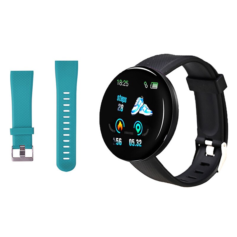 D18 montre intelligente Sport Fitness Tracker Bracelet intelligent fréquence cardiaque pression artérielle Bluetooth Smartwatch santé Bracelet étanche: with Green strap