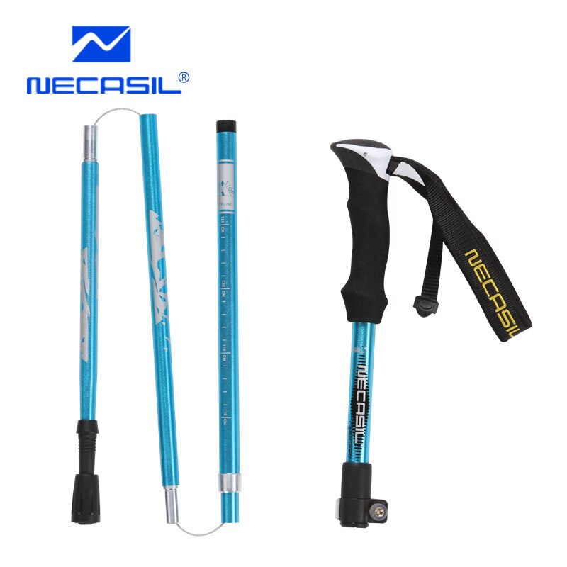 Fem seksjon foldestav 7075 aluminiumslegering stål rett grephåndtak turstang trekking stang turstokk